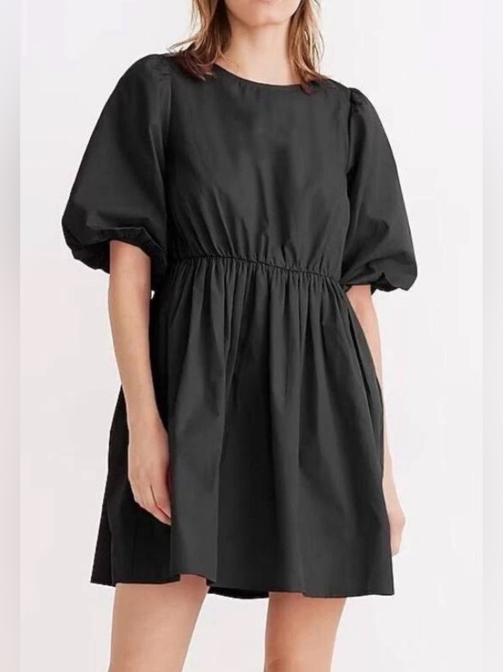 Madewell NWT bubble sleeve black mini dress, size 2